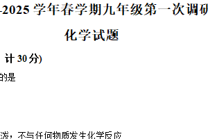 2025年江苏省连云港市灌南县部分校中考第一次检测化学试题（含解析）
