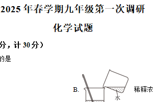 2025年江苏省连云港市连云港经济技术开发区第一次检测化学试题（含解析）