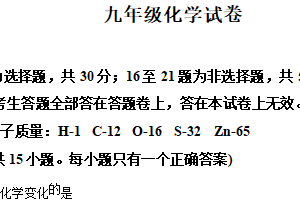 2025年江苏省南京市第一中学集团中考零模化学试题（含解析）