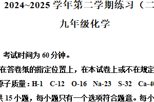 2025年江苏省南京市建邺区九年级二模化学试卷（含解析）