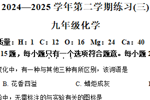 2025年江苏省南京市金陵中学河西分校中考模拟三化学试卷（含解析）