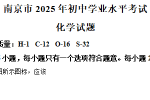 2025年江苏省南京市中考化学真题（含解析）