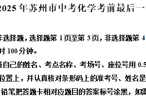 2025年江苏省苏州市中考化学考前最后一卷（含解析）