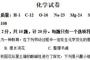 2025年江苏省宿迁市泗阳县初中学业水平第二次模拟化学试题（含解析）