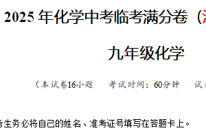 2025年江苏省宿迁市中考化学临考满分卷（含解析）