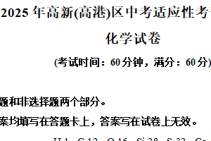 2025年江苏省泰州市高新（高港）区 中考二模化学试题（含解析）