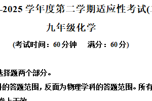 2025年江苏省泰州市靖江市二模物理•化学试题-初中化学（含解析）