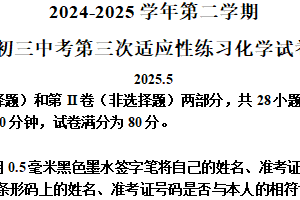 2025年江苏省无锡市锡山区东北塘中考三模化学试卷（含解析）