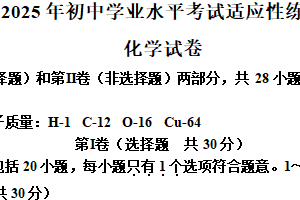 2025年江苏省无锡市新吴区中考二模化学试卷（含解析）