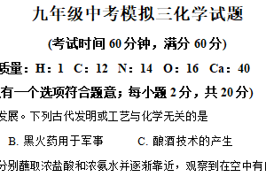 2025年江苏省徐州市沛县实验学校联盟学区中考三模化学试题（含解析）