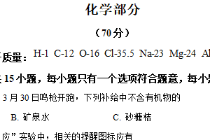 2025年江苏省盐城市东台市一模综合试题(物理+化学试题)-初中化学（含解析）