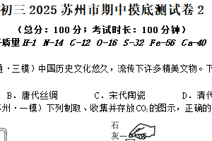 江苏省苏州市昆山市葛江中学2024-2025学年九年级下学期期中摸底化学调研卷2（含解析）