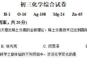 江苏省泰州市民兴中英文学校2024-2025学年九年级下学期期初检测化学试题（含解析）