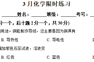 江苏省无锡市江阴市高新区实验中学2024-2025学年九年级下学期3月月考化学试题（含解析）