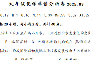 江苏省扬州市江都区八校联谊2024-2025学年九年级下学期第一次月考化学试卷（含答案）