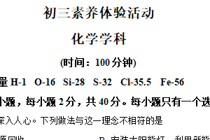 江苏省扬州市梅岭集团2024-2025学年九年级下学期3月月考化学试题（含解析）