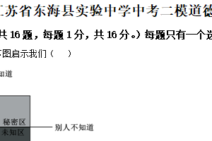 2025年江苏省连云港市东海县实验中学中考二模道德与法治试题（含解析）