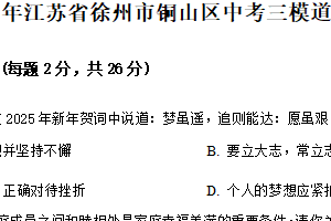2025年江苏省徐州市铜山区中考三模道德与法治试题（含解析）