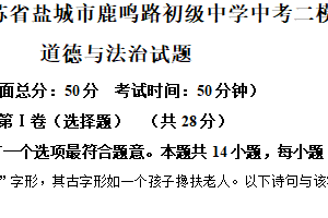 2025年江苏省盐城市鹿鸣路初级中学中考二模道德与法治试题（含解析）
