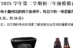 2025年江苏省苏州市新区实验初中中考二模历史试题（含解析）