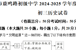 2025年江苏省盐城市两地联考一模历史试题（含解析）