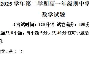 江苏省扬州市高邮市2024-2025学年高一下学期期中学情调研测试数学试卷（含解析）