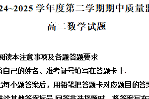 江苏省连云港市连云港高级中学2024-2025学年高二下学期4月期中质量监测数学试题（含解析）