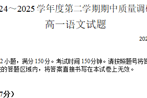 江苏省常州市武进区2024-2025学年高一下学期期中考试语文试卷（含解析）