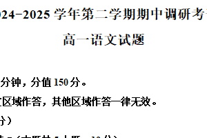 江苏省连云港市东海县2024-2025学年高一下学期期中语文试题（含解析）