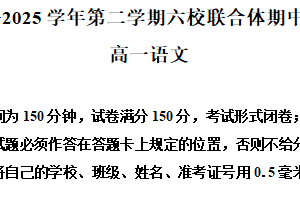 江苏省南京市六校联合体2024-2025学年高一下学期期中调研语文试题（含解析）
