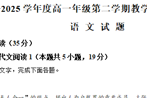 江苏省南通市如皋市2024-2025学年高一下学期期中语文试题（含解析）