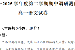 江苏省宿迁市沭阳县2024-2025学年高一下学期期中语文试题（含解析）