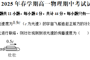 江苏省无锡市宜兴市2024-2025学年高一下学期期中调研考试物理试卷（含解析）