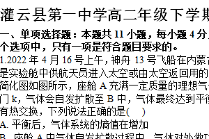 江苏省连云港市灌云县第一中学2024-2025学年高二下学期5月期中物理试题（含解析）