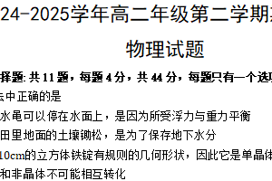 江苏省南京师范大学附属中学江宁分校2024-2025学年高二下学期期中考试物理试题（含答案）