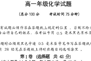 江苏省盐城市联盟校2024-2025学年高一下学期期中学情调研检测 化学试题（含答案）