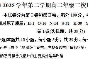 江苏省南京市第二十九中学2024-2025学年高二下学期期中考试 化学试卷（含解析）