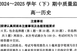 江苏省镇江市丹阳市2024-2025学年高一下学期期中考试历史试题（含答案）
