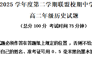 江苏省盐城市五联盟校2024-2025学年高二下学期期中学情调研检测历史试题（含解析）