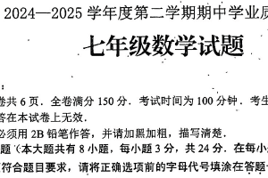 江苏省连云港市海州区2024-2025学年七年级下学期期中考试数学试题（含答案）