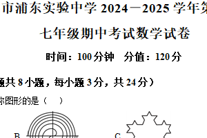 江苏省淮安市浦东实验中学2024-2025学年七年级下学期期中考试数学试题（含解析）