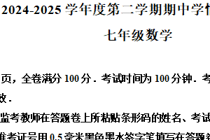 江苏省南京市联合体2024-2025学年七年级下学期期中考试数学试卷（含解析）