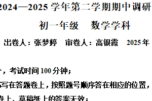 江苏省苏州市苏州工业园区联盟校2024-2025学年七年级下学期期中质量测试数学卷（含解析）