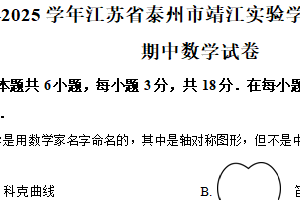 江苏省泰州市靖江实验学校2024-2025学年下学期七年级期中数学试卷（含解析）