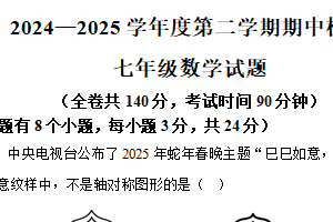 江苏省徐州市2024—2025学年下学期期中检测七年级数学试题（含解析）