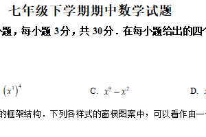江苏省徐州市沛县五中集团联盟2024-2025学年七年级下学期4月期中考试数学试题（含解析）