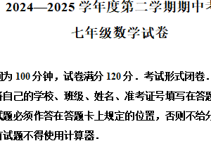 江苏省盐城市建湖县2024-2025学年下学期七年级数学期中考试（含解析）