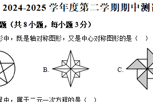 江苏省扬州市宝应县2024—2025学年下学期期中考试七年级数学测试试题（含解析）