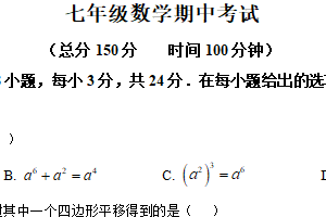 江苏省扬州市宝应县国际联盟校2024-2025学年七年级下学期4月期中数学试题（含解析）