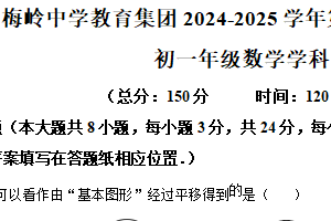 江苏省扬州市梅岭集团2024-2025学年七年级下学期4月期中考试数学试题（含解析）